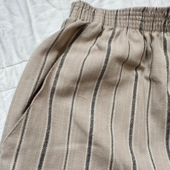 Briggs Vintage striped high rise trousers sz 12 beige elastic waist academia - Picture 8 of 8